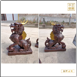 鑄銅關公 現貨大型動物鑄造銅麒麟