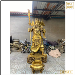 鑄銅關(guān)公 貼金1.8米銅關(guān)公定做