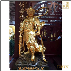 鑄銅關(guān)公 彩繪貼金韋陀菩薩銅像