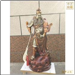 鑄銅關公 橫刀武財神關羽銅像