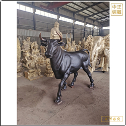 鑄銅關(guān)公 加工定制小區(qū)銅牛雕塑