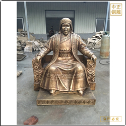 鑄銅關(guān)公 貼金坐像成吉思汗人物雕塑