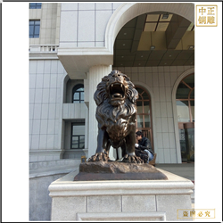 鑄銅關公 加工定制酒店銅獅子