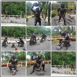鑄銅關(guān)公 廠家制作園林景觀人銅雕塑