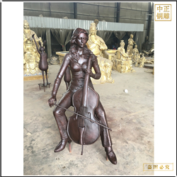 現代廣場拉大提琴人物銅雕塑 現代廣場拉大提琴人物銅雕塑