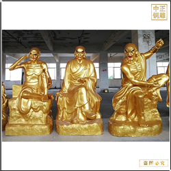 鑄銅關(guān)公 寺廟貼金十八羅漢批發(fā)廠(chǎng)家