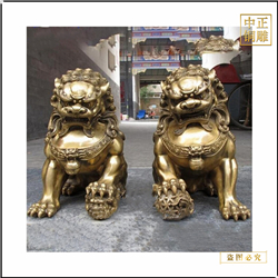 鑄銅關(guān)公 一對(duì)1.2米銅獅子