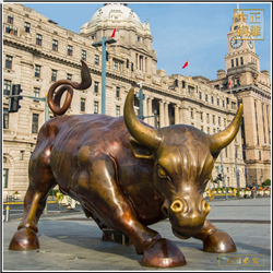 鑄銅關(guān)公 景觀(guān)小銅牛雕塑