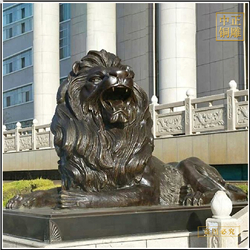 鑄銅關(guān)公 室外西方銅獅子圖片