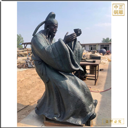 鑄銅關公 古代酒仙人物雕塑