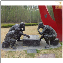 下象棋人物雕塑 下象棋人物雕塑
