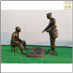 賣魚情景小品人物雕塑 賣魚情景小品人物雕塑