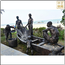 漁民出海人物雕塑 漁民出海人物雕塑