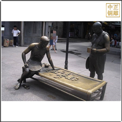鑄銅關公 鑄銅下象棋人物雕塑