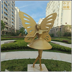 鑄銅關公 抽象跳舞小女孩銅雕塑