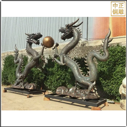 鑄銅關(guān)公 大型銅龍戲球雕塑