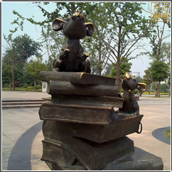 廣場(chǎng)小兔子書籍銅雕塑 廣場(chǎng)小兔子書籍銅雕塑