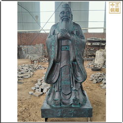 鑄銅關公 1.6米做舊孔子雕塑