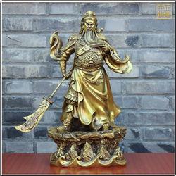 黃銅提刀關公雕塑像 黃銅提刀關公雕塑像